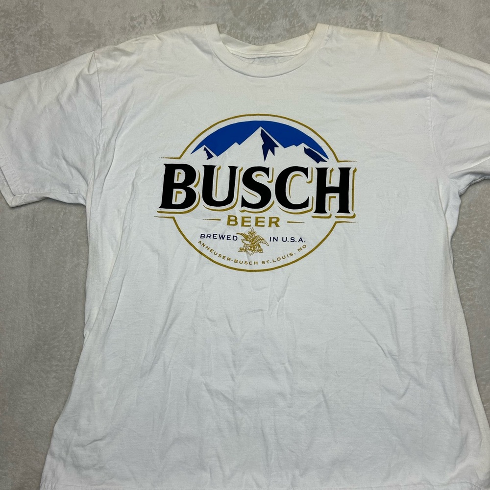Vintage Busch Beer T-Shirt: Size Large
